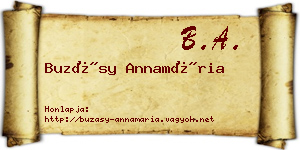 Buzásy Annamária névjegykártya